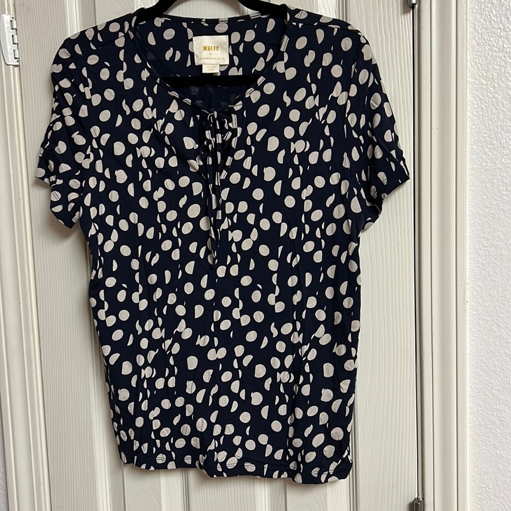 Flattering polka dot  blouse Maeve Large